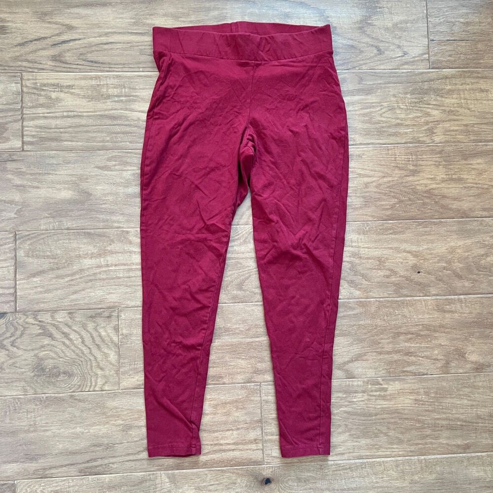 Torrid Leggings Women's Size 1/1X Red Stretch Cotton Blend